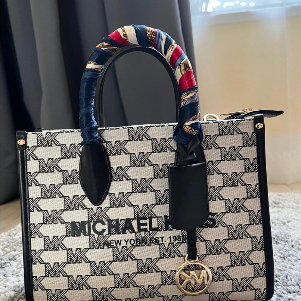 Michael Kors Jet Set Mirella Small Shopper Tote Crossbody Bag Black
